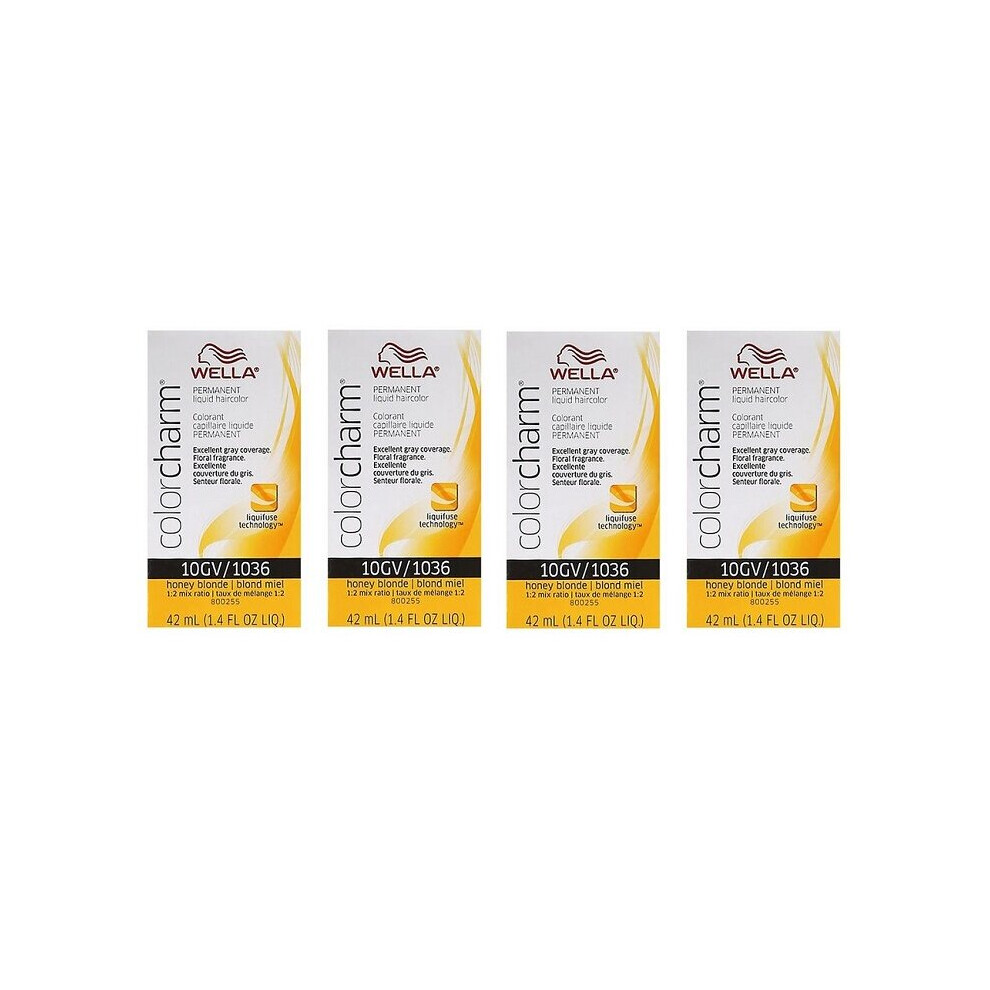 Wella Multicoloured (10Gv - (4Pks)) Color Charm 10Gv Honey Blonde Permanent Liquid Haircolor