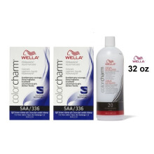 (5AA(2)+Dev(Vol.20)32oz) Wella 5AA Light Brown Intense Ash Color Charm Permanent Liquid Haircolor