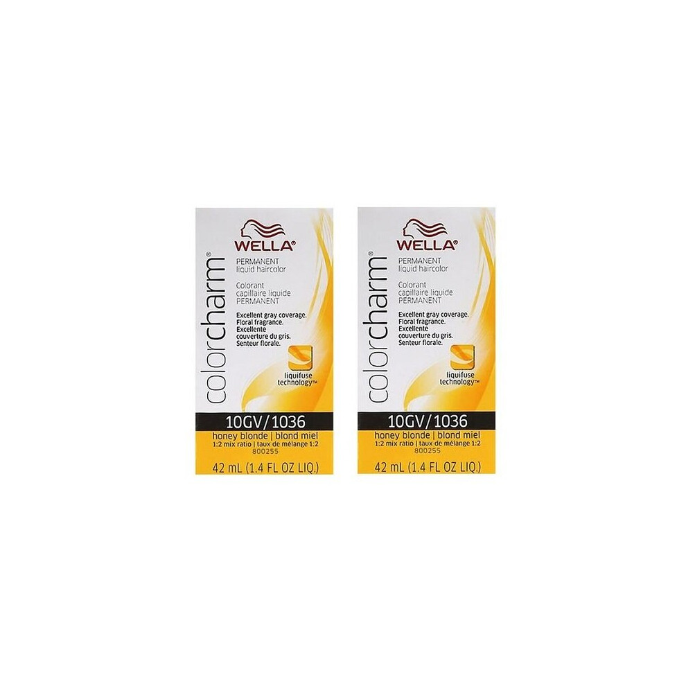Wella (10Gv (2Pks)) Color Charm 10Gv Honey Blonde Permanent Liquid Haircolor Multicoloured