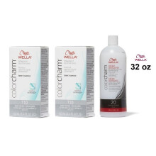 (T10+T10+Dev(Vol.20)32oz) Wella Color Charm T10 Pale Blonde Hair Toner