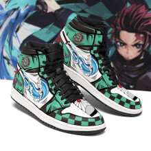 (9.5 (Adults')) Tanjiro Sneakers Demon Slayer Anime Custom Shoes