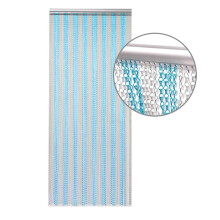 (Blue Silver) Aluminium Chain Curtain 214 x 90cm