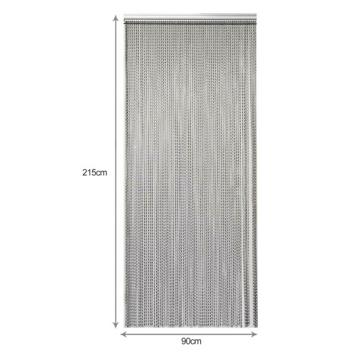 (Black) Aluminium Chain Curtain 214 x 90cm 1