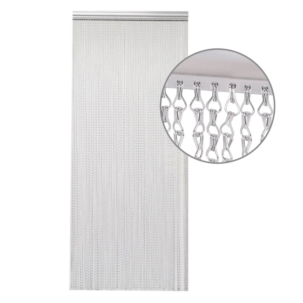 (Silver) Aluminium Chain Curtain 214 x 90cm