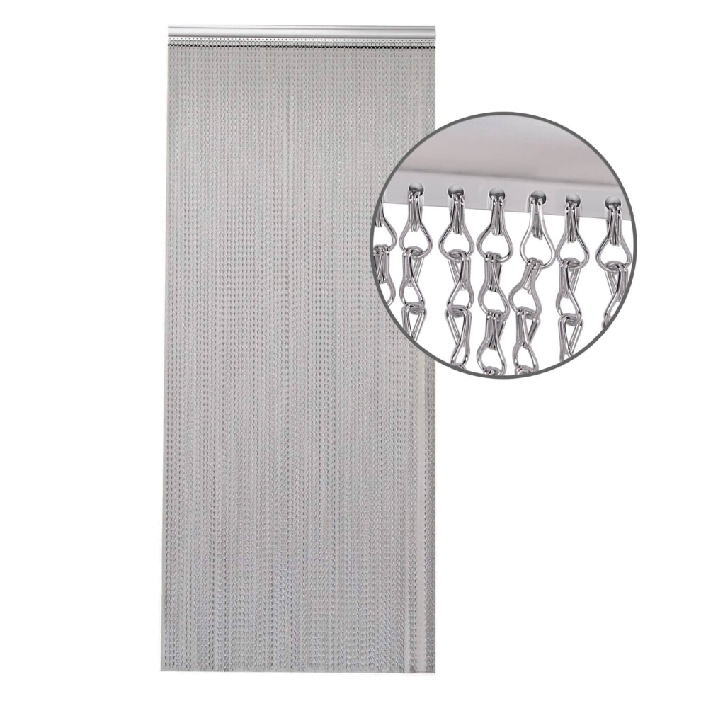 (Grey) Aluminium Chain Curtain 214 x 90cm