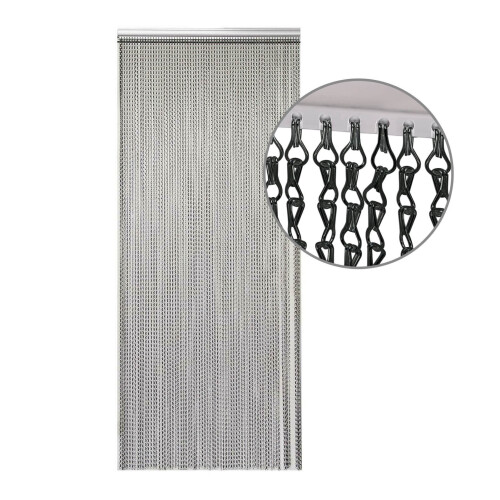 (Black) Aluminium Chain Curtain 214 x 90cm