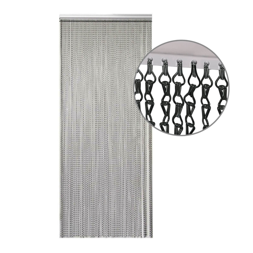 (Black) Aluminium Chain Curtain 214 x 90cm