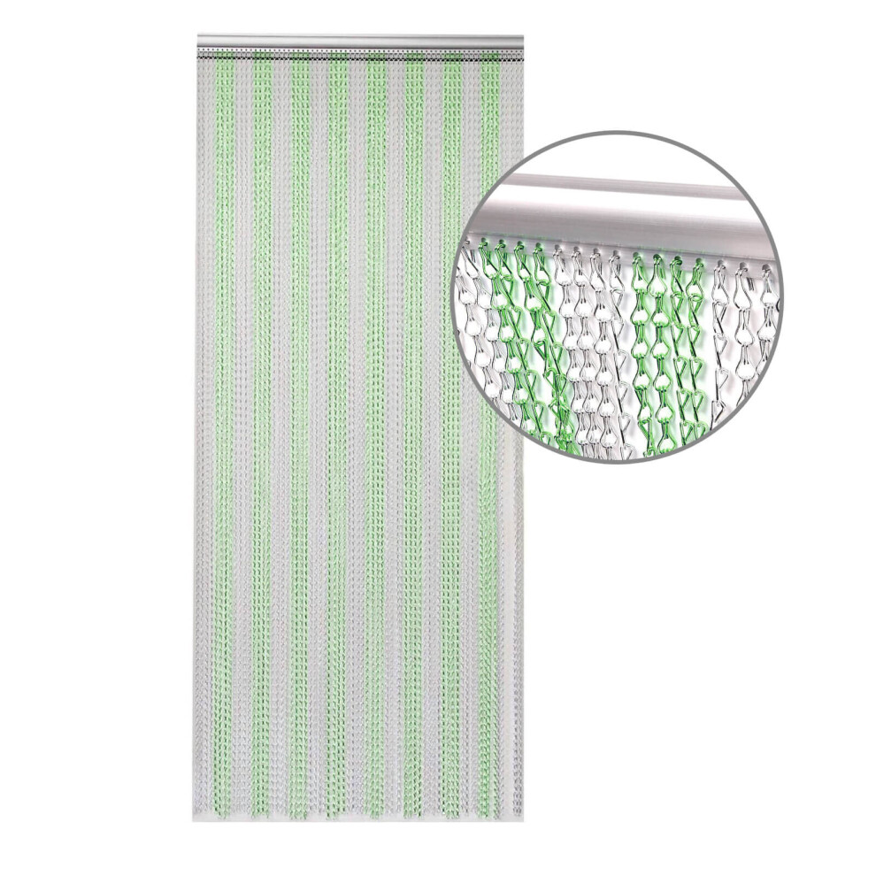 (Green Silver) Aluminium Chain Curtain 214 x 90cm