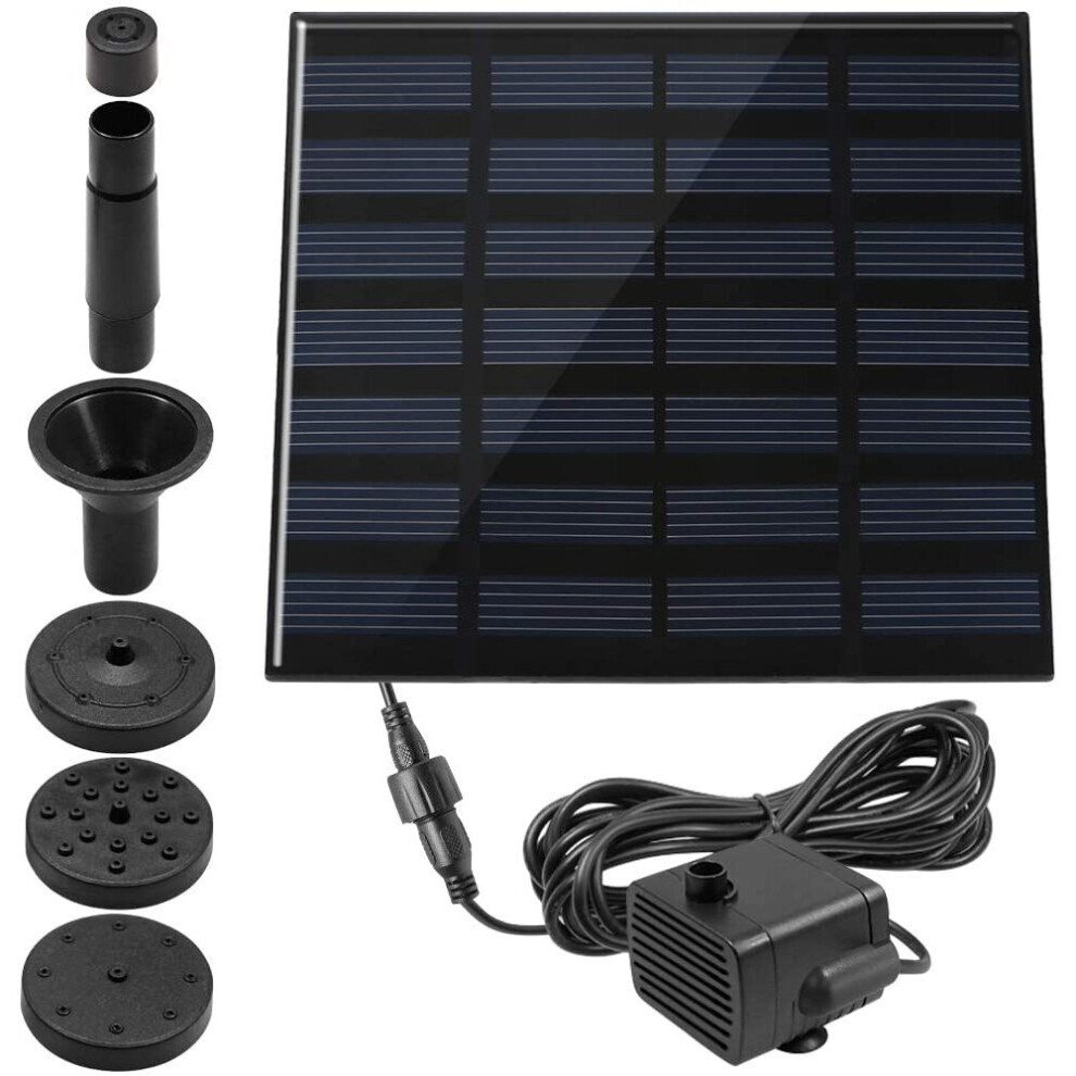 Solar Powered Fountain Pump, Solar Fountain for Birdbath 1.4W