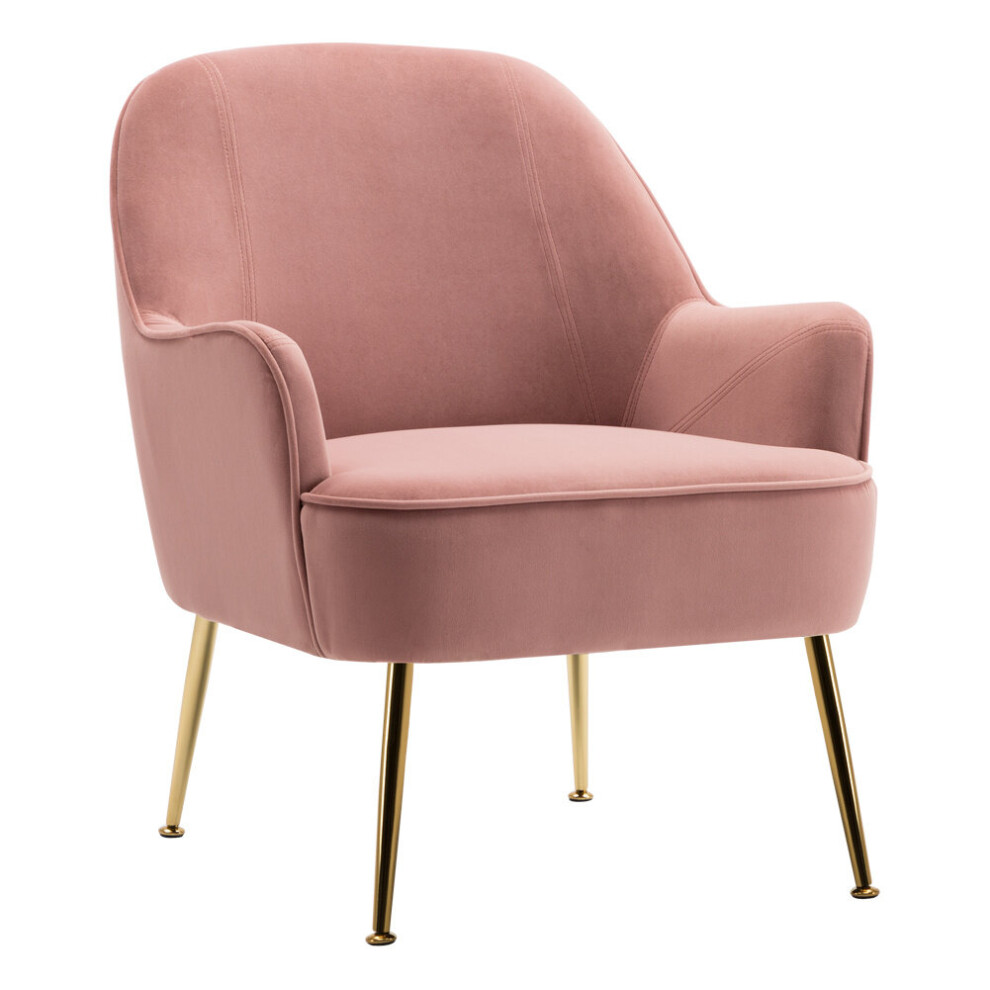 (Pink) Modern Upholstered Armchair Dining Chair