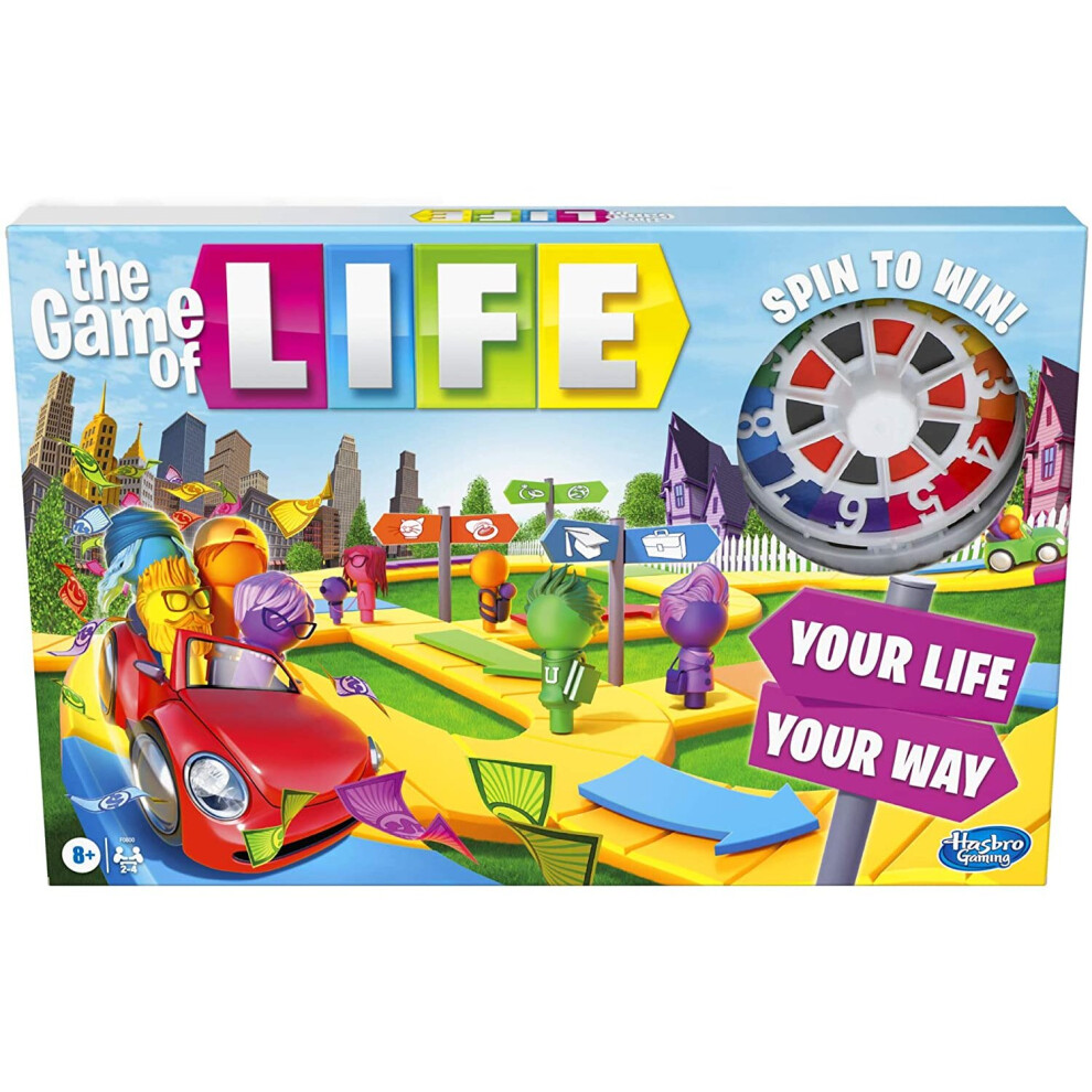 The Game Of Life Game, Family Board Game For 2 To 4 Players, For Kids Ages 8 And Up, Includes Colourful Pegs