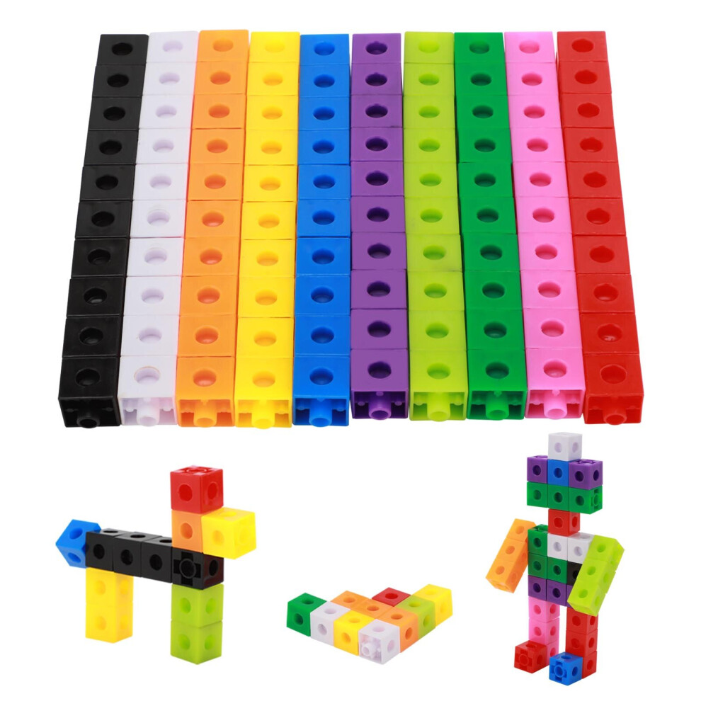 100x Maths Link Cubes Interlocking Snap Cubes toy