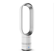 Negative Ion Bladeless Tower Fan, 16-Inch, White & Silver - Oscillating, 9-Speed, Remote & Touch Control, Sleep Timer, Quiet Air Circulation