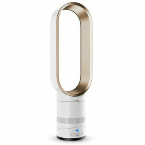 Negative Ion Air Bladeless Tower Fan - White & Gold 1