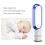 Negative Ion Air Bladeless Tower Fan - White & Gold 5