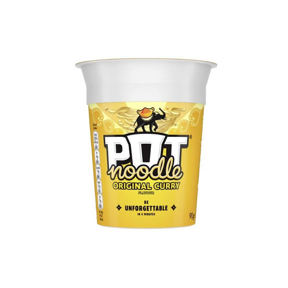 Pot Noodle Original Curry Flavour, Pot Size,  12 x 90g Pots