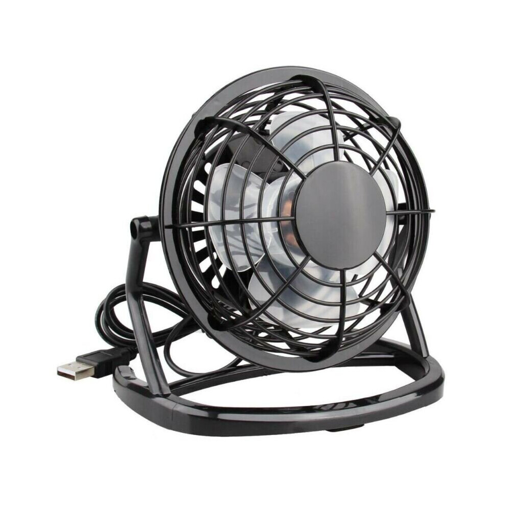 (Black) USB Mini Desk Fan Small Quiet Cooling Powered Portable Table Fans Air Cooler