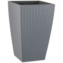 Grey Rattan Effect Decorative Planter Display Blooming and Colourful Flowers in Your Back Garden 45cm