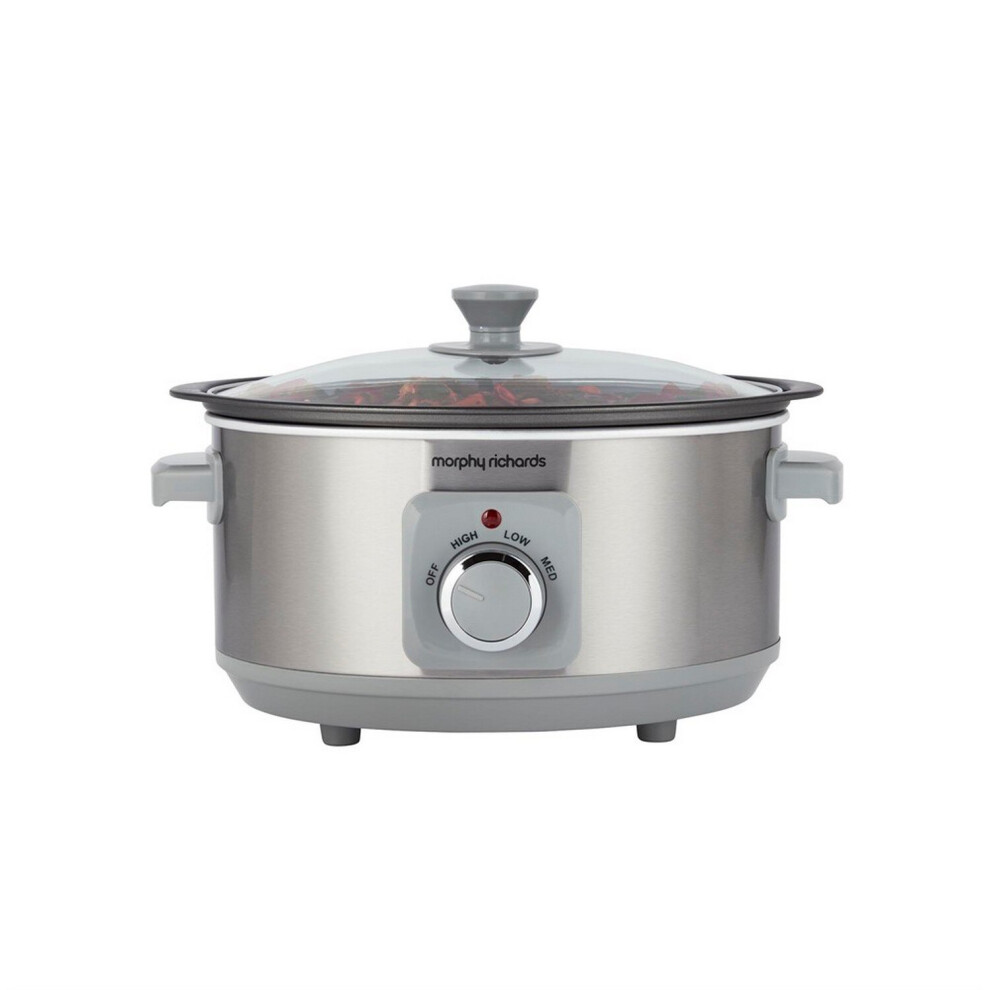 Morphy Richards Brushed Stainless Steel 3.5 Litre Aluminium Kitchen Slow Cooker