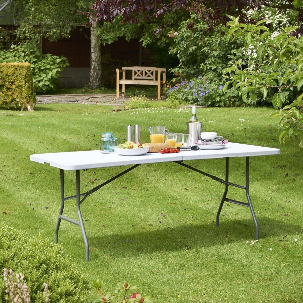 6ft Heavy Duty Picnic Camping Folding Plastic Table