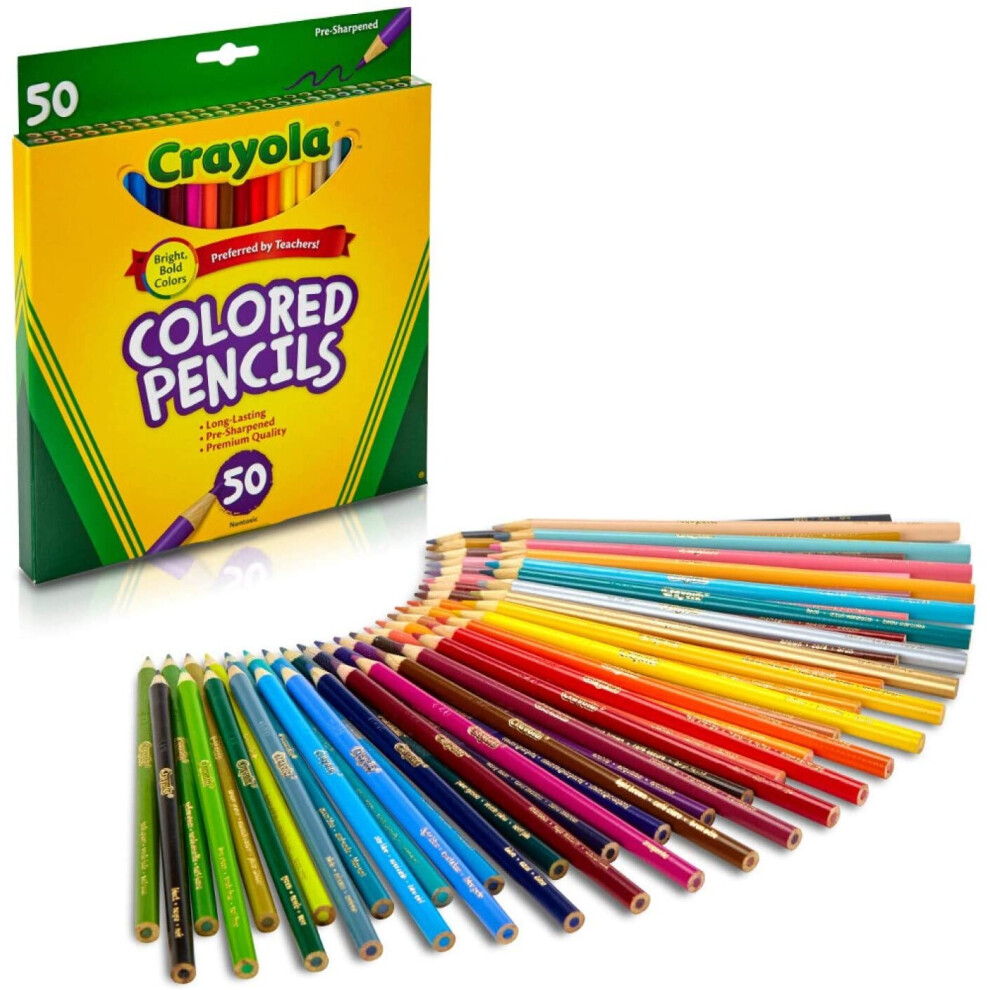 Crayola Colored Pencils Art Tools 50 Count Perfect For Art Projects And Adult Coloring