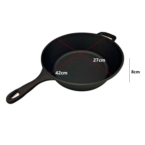 Vintage Gourmet Deep Cast Iron Skillet 1