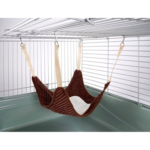 Little-Friends Plain Fleece Center Hammock for Ferret Chinchilla Bed Toy House Luxury Chocolate