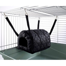 Cuddle Up Igloo Hammock for Ferret Chinchilla Rat Bed Toy House Quilted Black