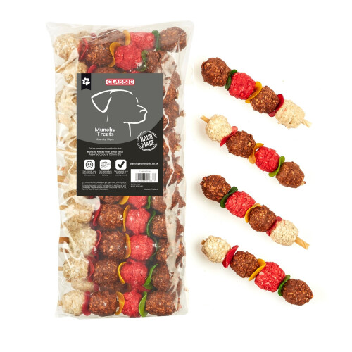 Dog Chew Treat Natural Snacks Handmade - 20 Munchy Kebabs 150mm