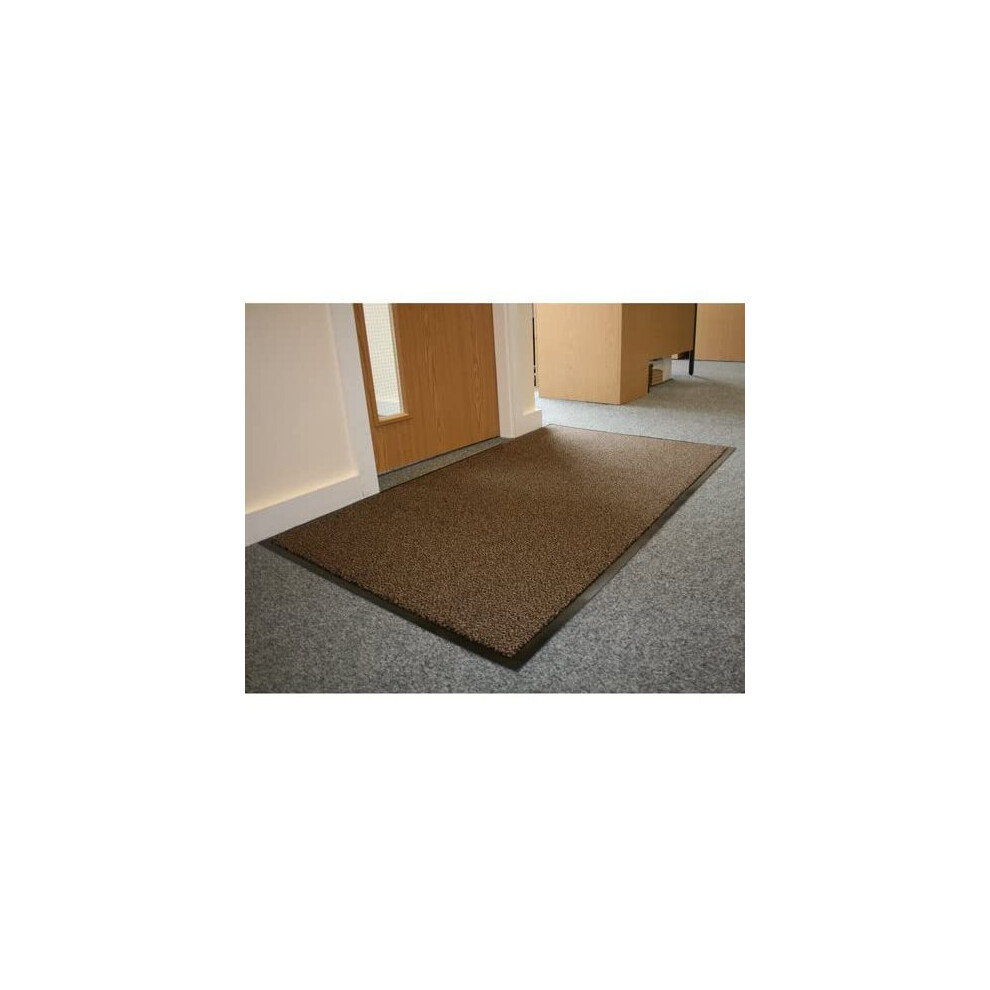 Abaseen Brown/Black Heavy Duty Barrier Door Floor Mat 80 x 120 cm