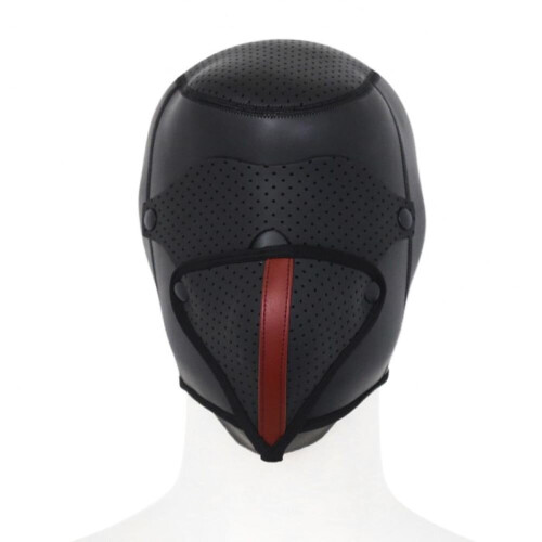 Bondage Hood Neoprene, Ventilated, Removable Muzzle and Blindfold