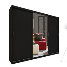 (Black ) Lublin 3 Doors Sliding Door Mirror Wardrobe 250cm