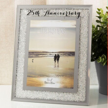 Celebrations Crystal Border Photo Frame 5" x 7" - 25th Anniversary