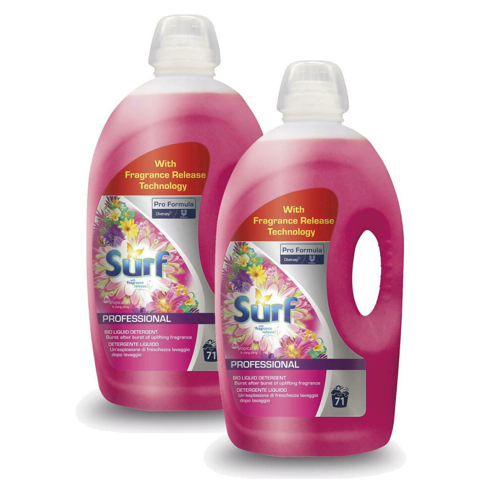 2x Surf Professional Tropical Lily & Ylang Laundry Liquid 5L 71 Washes