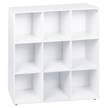 (9 Cube - White, Without Door) 9 Cube Wooden Storage Bookcase Unit With Doors