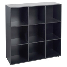 (9 Cube - Black (Out of Stock), Without Door) 9 Cube Wooden Storage Bookcase Unit With Doors