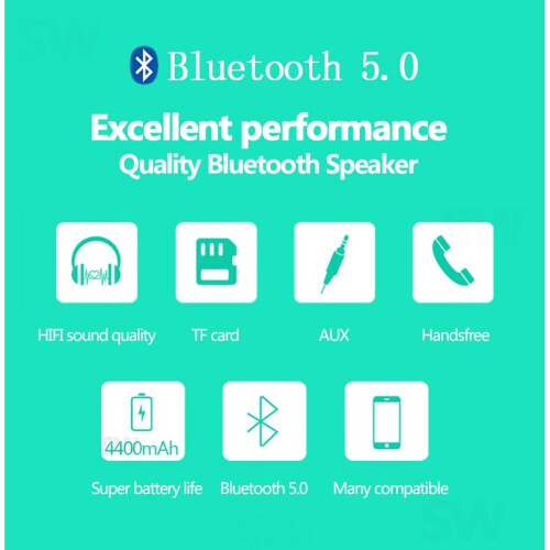 Red high power bluetooth speaker portable PC computer subwoofer boom box 2