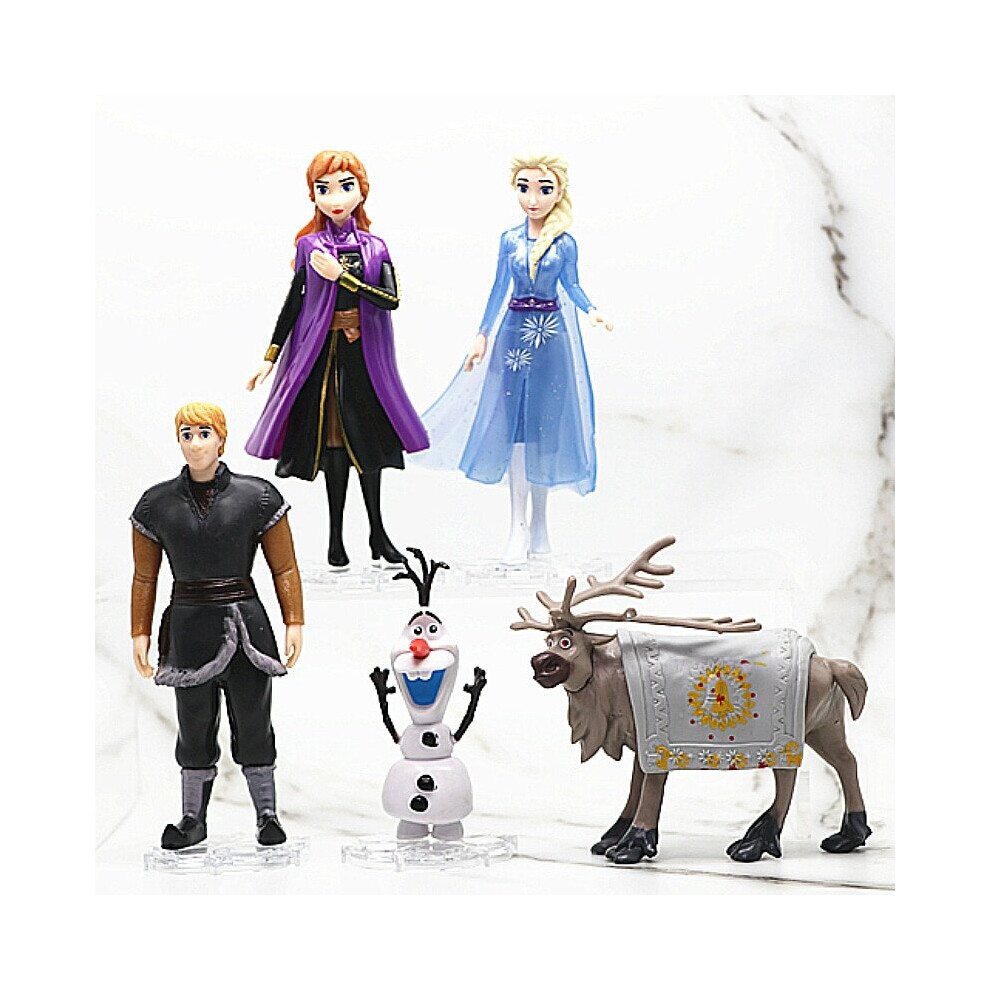 Disney Frozen 2 Elsa Anna Olaf Figures Model Princess Elza Girls Doll Toy Set|Action Figures