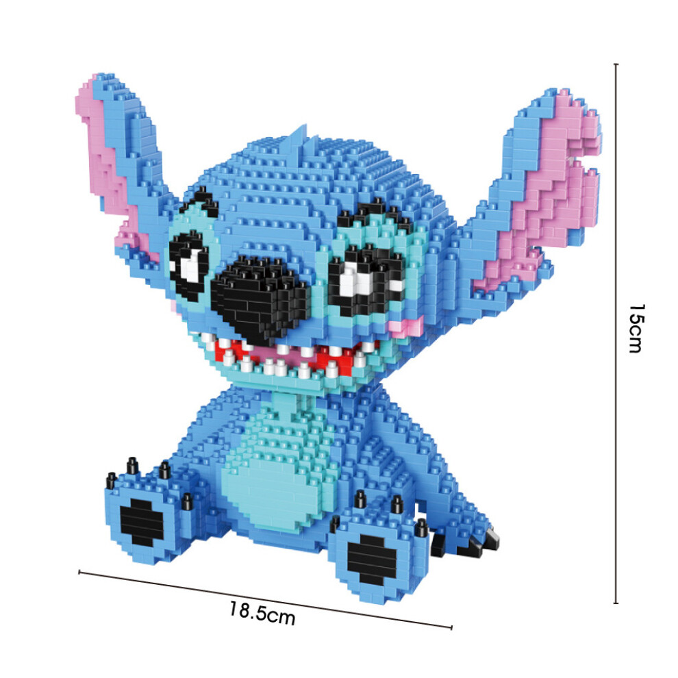 18.5cm Guitar Stitch   Lilo & Stitch Figure Cute 3D Model Children For Mini Bricks Toys|Blocks(Blue)