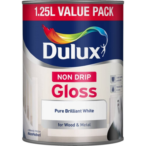 Dulux Dulux 1.25L - Non-Drip Gloss Pure Brilliant White