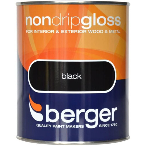Berger Non Drip Gloss 750ml Black