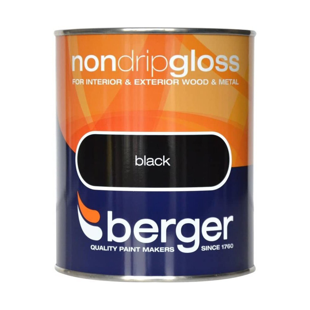 Berger Non Drip Gloss 750ml Black