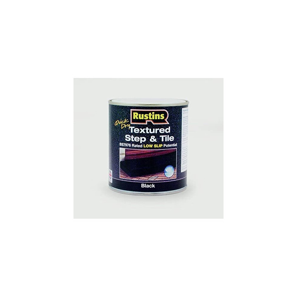 Rustins Textured Step & Tile Paint - Black 500ml