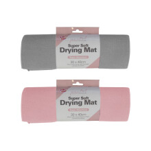 Dish Drying Mat Plain Colour Microfibre Glass 30cm x 40cm Kitchen Sink Drainer