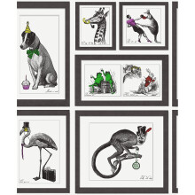 Holden Decor Animals Mad Dogs Collage Frame Print Quirky Wallpaper - Multi 97921