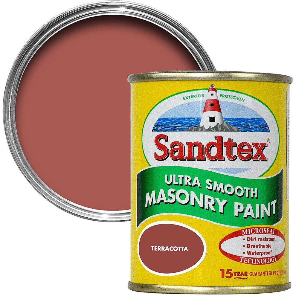 Sandtex 150ml Tester Smooth Masonry Paint Terracotta