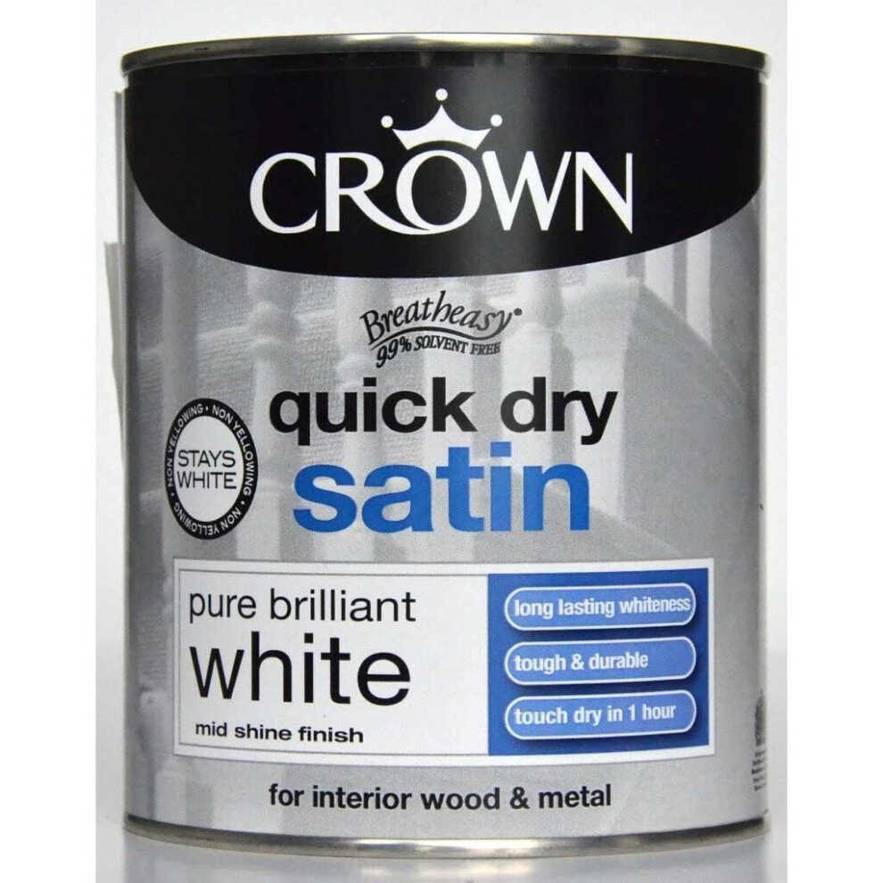 Crown 750ml - Quick Drying Satin Pure Brilliant White