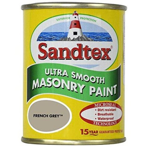 Sandtex Sandtex 150ml Tester Smooth Masonry Paint French Grey