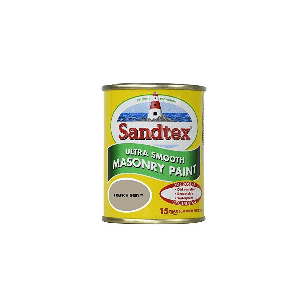 Sandtex 150ml Tester Smooth Masonry Paint French Grey