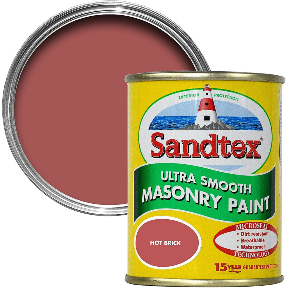 Sandtex 150ml Tester Smooth Masonry Paint Hot Brick